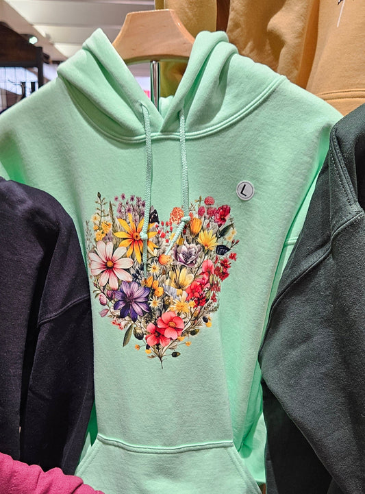 Heart Shape Wildflowers Design Custom Apparel