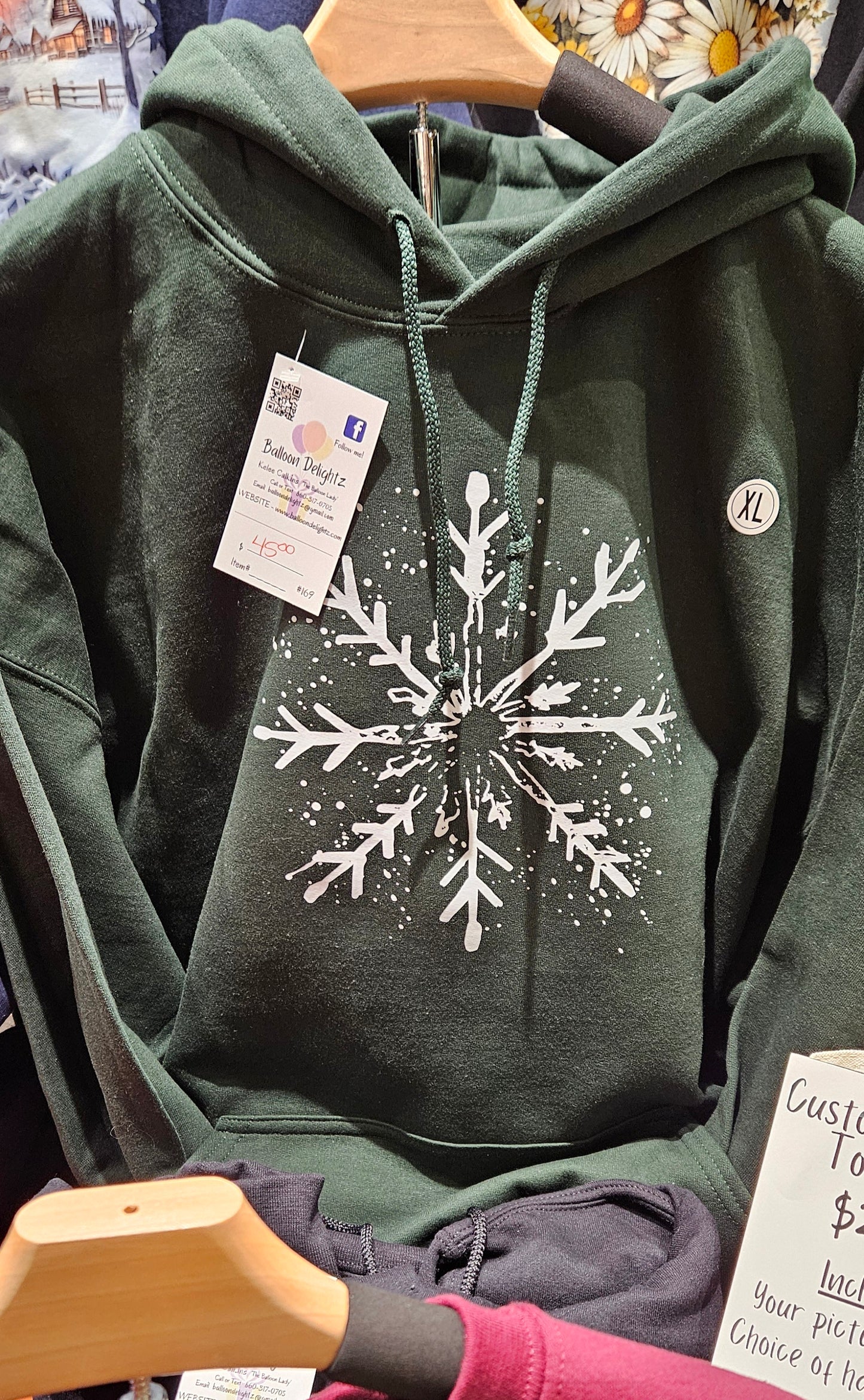 White Snowflake Design Custom Apparel