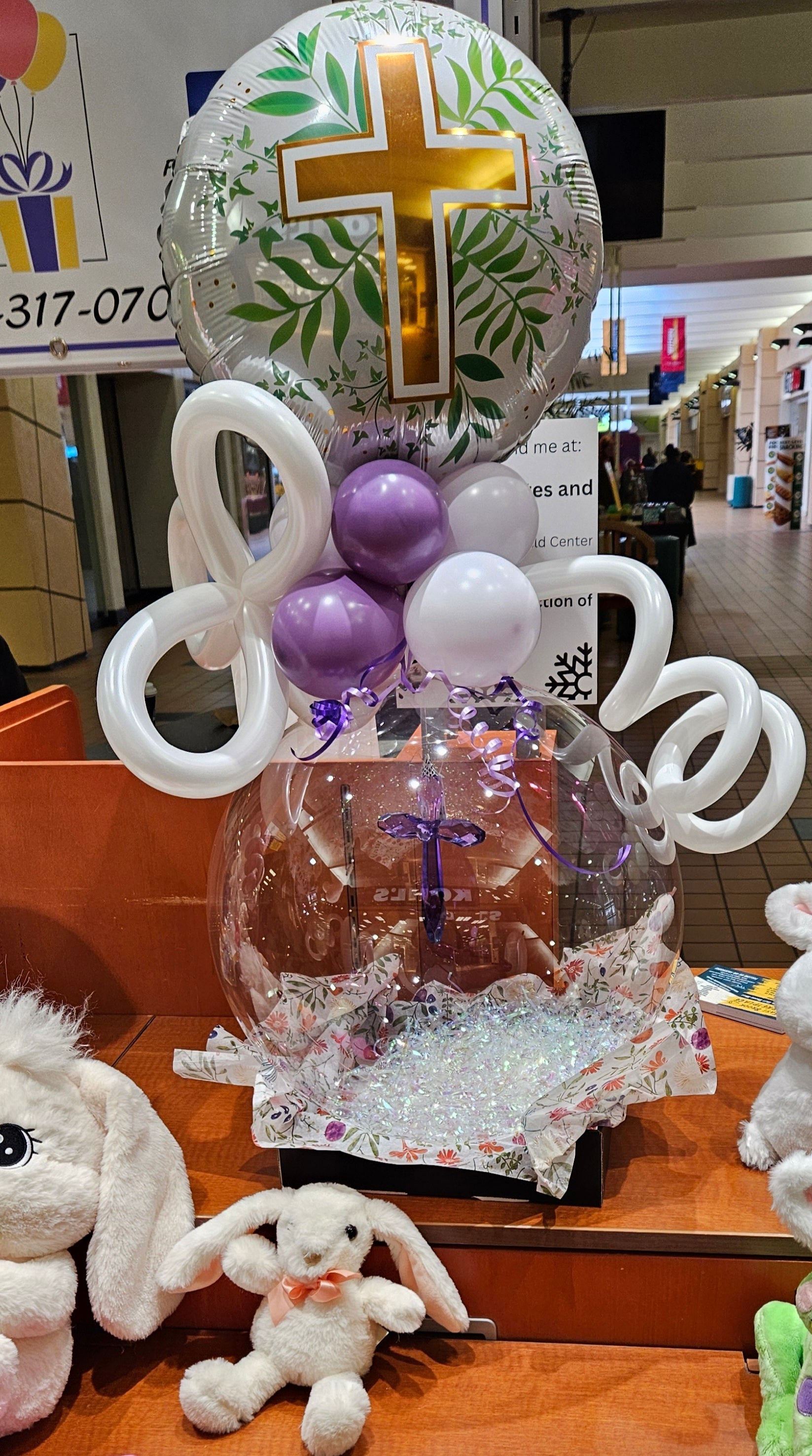 divine cross suncatcher in a stuffed balloon