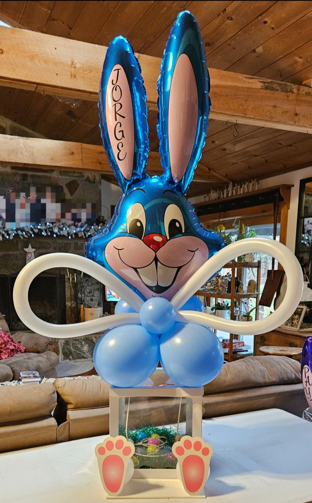 Custom Easter bunny balloon pickup East Brook Mall