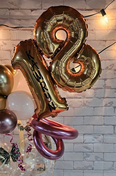 Add mini number/letter foil balloons to Balloon Box. Up to 3 balloons